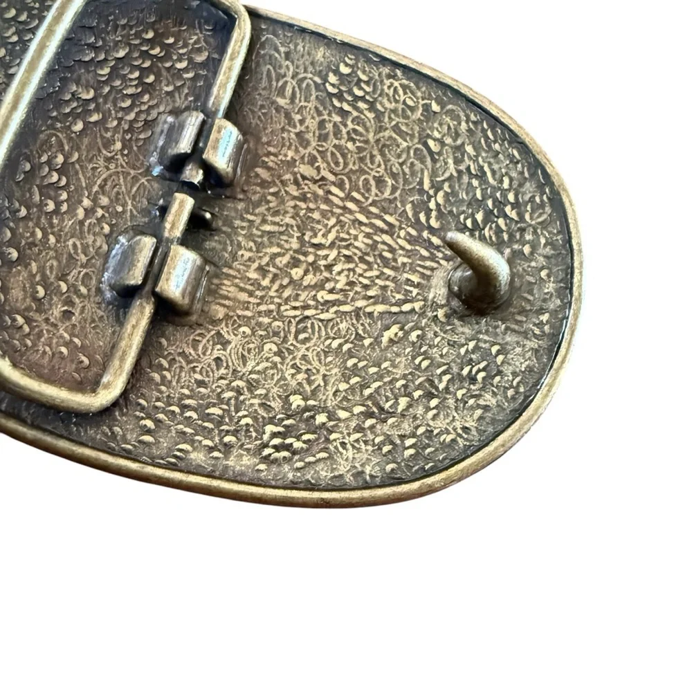 Vintage Horse Motif Belt Buckle Western Twisted Rope Equestrian Boho Rustic - Picture 4 of 9